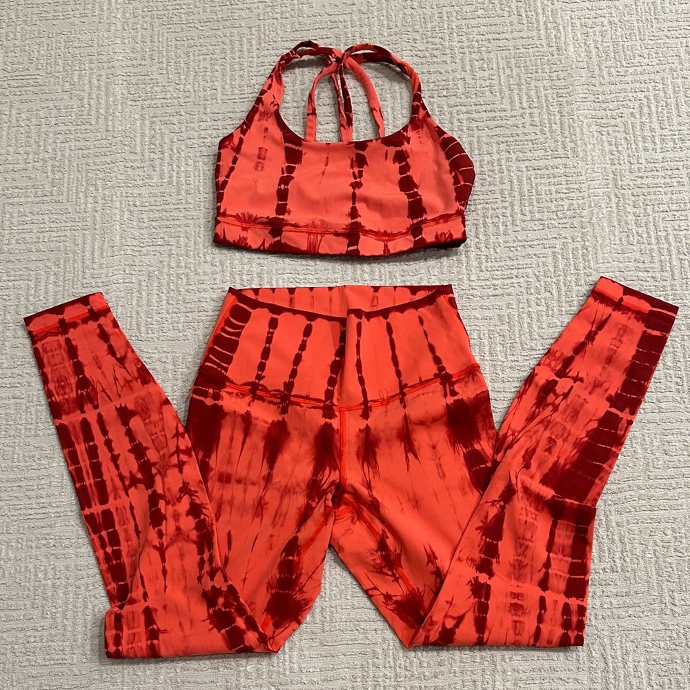 Lululemon Athletica Energy Bra and Wunder Under Tie-Dye Set